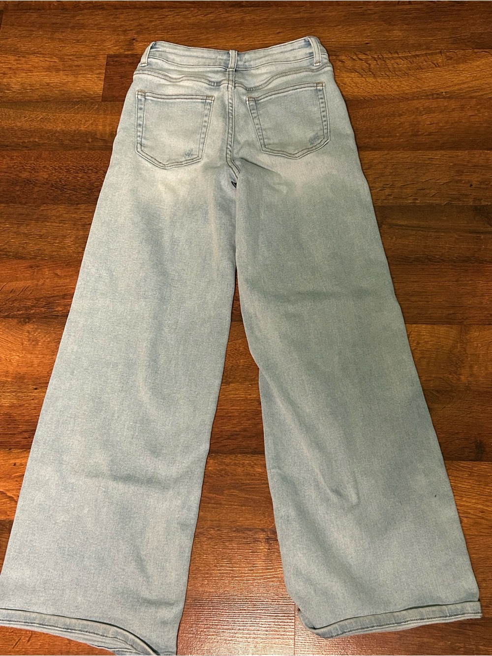 Oneso Womens Light Wash Wide Leg Jeans Mid Rise 27” Waist Cotton Blend - Picture 6 of 7